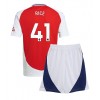 Otroški Nogometni dresi Arsenal Declan Rice #41 Domači 2024-25 Kratek Rokav (+ Kratke hlače)
